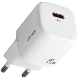 Адаптер питания USAMS USB-C 20W PD, White (CC124TC02) фото