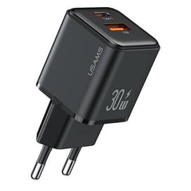 Адаптер питания USAMS USB-C 30W+USB-A PD, Black (CC189TC01) фото