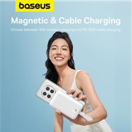 Внешний аккумулятор Baseus, Magnet.Mini USB-C 10000mAh 30W, White (BAS-P1002210B22300) фото