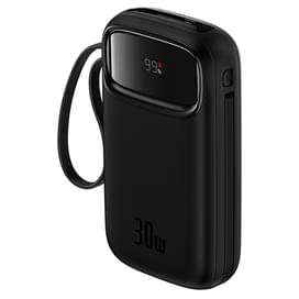 Внешний аккумулятор Baseus, QPow2 DGT 20000mAh+2 вс.каб 30W, Black (BAS-P1005500911300) фото