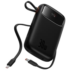 Внешний аккумулятор Baseus, QPow2 DGT 20000mAh+2 вс.каб 30W, Black (BAS-P1005500911300) фото