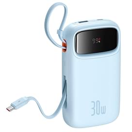 Внешний аккумулятор Baseus, QPow2 DGT 20000mAh+2 вс.каб 30W, Blue (BAS-P1005500931300) фото