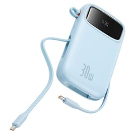 Внешний аккумулятор Baseus, QPow2 DGT 20000mAh+2 вс.каб 30W, Blue (BAS-P1005500931300) фото