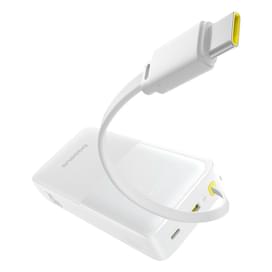 Внешний аккумулятор Baseus, Bipow2 DGT 20000mAh 20W+вст.каб., White (BAS-P1007710121301) фото