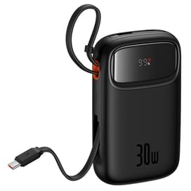 Внешний аккумулятор Baseus, QPow2 DGT 10000mAh+2 вс.каб 30W, Black (BAS-P1005500811300) фото