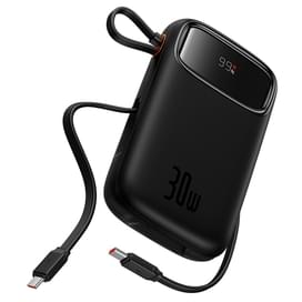 Внешний аккумулятор Baseus, QPow2 DGT 10000mAh+2 вс.каб 30W, Black (BAS-P1005500811300) фото