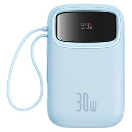 Внешний аккумулятор Baseus, QPow2 DGT 10000mAh+2 вс.каб 30W, Blue (BAS-P1005500831300) фото