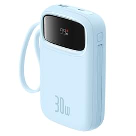 Внешний аккумулятор Baseus, QPow2 DGT 10000mAh+2 вс.каб 30W, Blue (BAS-P1005500831300) фото