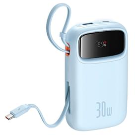 Внешний аккумулятор Baseus, QPow2 DGT 10000mAh+2 вс.каб 30W, Blue (BAS-P1005500831300) фото