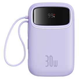 Внешний аккумулятор Baseus, QPow2 DGT 10000mAh+2 вс.каб 30W, Violet (BAS-P1005500851300) фото