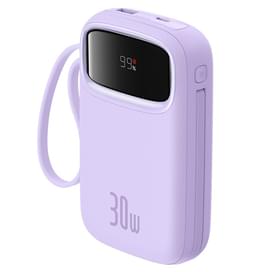 Внешний аккумулятор Baseus, QPow2 DGT 10000mAh+2 вс.каб 30W, Violet (BAS-P1005500851300) фото