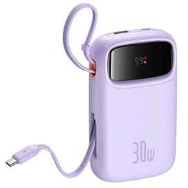Внешний аккумулятор Baseus, QPow2 DGT 10000mAh+2 вс.каб 30W, Violet (BAS-P1005500851300) фото