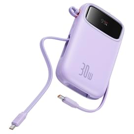 Внешний аккумулятор Baseus, QPow2 DGT 10000mAh+2 вс.каб 30W, Violet (BAS-P1005500851300) фото