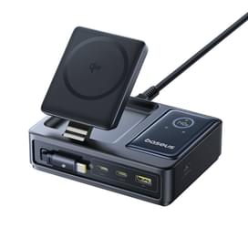 Адаптер питания Baseus, NOMOS USB-3C+A+Qi2 б/п 140W, Black (BAS-P1017090212300) фото