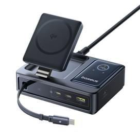 Адаптер питания Baseus, NOMOS USB-3C+A+Qi2 б/п 140W, Black (BAS-P1017090212300) фото