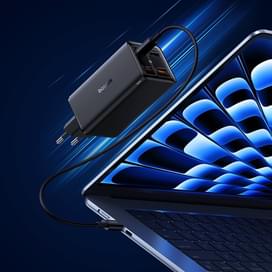 Адаптер питания Baseus, GaN6 USB-C*2+A*2 100W с каб, Black (BAS-P1016270511200) фото
