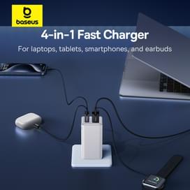 Адаптер питания Baseus, GaN6 USB-C*2+A*2 100W с каб, White (BAS-P1016270521200) фото