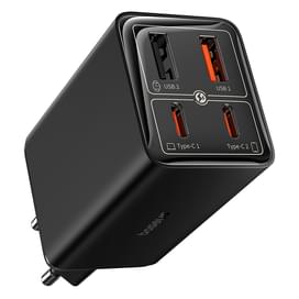 Адаптер питания Baseus, GaN6 Pro USB-2C+2A 65W с каб, Black (BAS-P1016270111300) фото