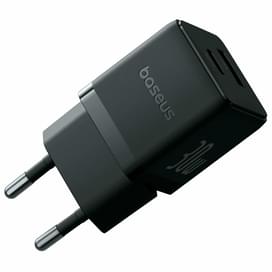 Адаптер питания Baseus, Palm USB-C+A 30W с каб, Black (BAS-P1011160A11301) фото