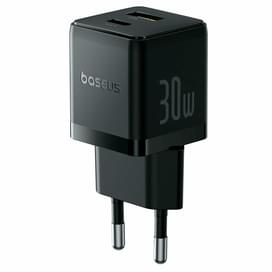 Адаптер питания Baseus, Palm USB-C+A 30W с каб, Black (BAS-P1011160A11301) фото