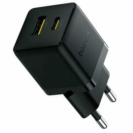Адаптер питания Baseus, Palm USB-C+A 30W с каб, Black (BAS-P1011160A11301) фото