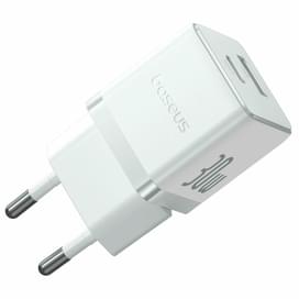 Адаптер питания Baseus, Palm USB-C+A 30W с каб, White (BAS-P1011160A21301) фото