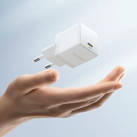 Адаптер питания Baseus, Palm USB-C 30W с каб, White (BAS-P1011160521301) фото