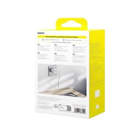 Адаптер питания Baseus, Palm USB-C 30W с каб, White (BAS-P1011160521301) фото