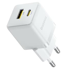 Адаптер питания Baseus, Palm USB-C+A 20W с каб, White (BAS-P1011160821301) фото