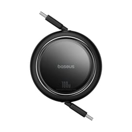 Кабель Baseus, USB-C->C F2D 100W retr.1m, Black (BAS-P1036450011100) фото