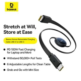 Кабель Baseus, USB-C->C NS 100W 1.5m, Black (BAS-P1037090012300) фото