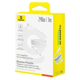 Кабель Baseus, USB-C->C PcG 240W 1m, White (BAS-P1037680021100) фото