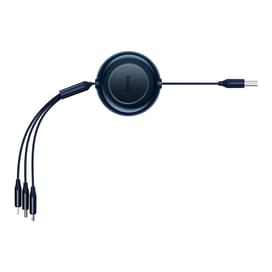 Кабель Baseus, USB-A->C+A+8pinBM 1.1m3.5A, Blue (BAS-CAMJ010003) фото