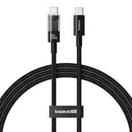 Кабель Baseus, USB-C->C GM 100W 1m, Black (BAS-P1037300011100) фото