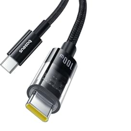 Кабель Baseus, USB-C->C GM 100W 1m, Black (BAS-P1037300011100) фото
