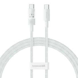 Кабель Baseus, USB-C->C GM 100W 1m, White (BAS-P1037300021100) фото