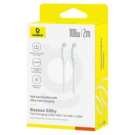 Кабель Baseus, USB-C->C SY 100W 2m, White (BAS-P1037770421301) фото
