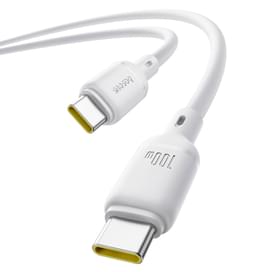 Кабель Baseus, USB-C->C SY 100W 1m, White (BAS-P1037770421300) фото