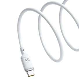 Кабель Baseus, USB-C->C SY 100W 1m, White (BAS-P1037770421300) фото