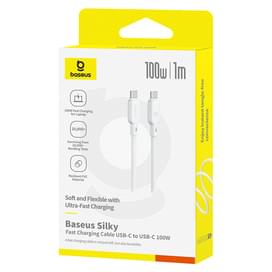 Кабель Baseus, USB-C->C SY 100W 1m, White (BAS-P1037770421300) фото