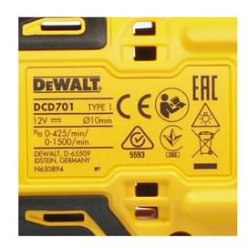 Дрель-шуруповерт DeWALT DCD701D2 фото