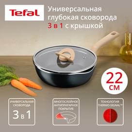 Сотейник 22см ст/кр черный One Pick Pot Pan Tefal G1662504 фото