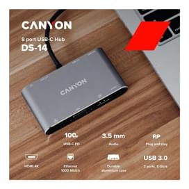 Мультипортовый адаптер CANYON 8in1 (DS-14) фото