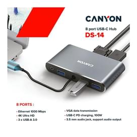 Мультипортовый адаптер CANYON 8in1 (DS-14) фото