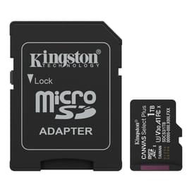 Жад картасы, Kingston, SDCS3/1TB, MicroSDXC 1TB, Canvas Select Plus, A1, U3, V30, SD адаптерімен фото
