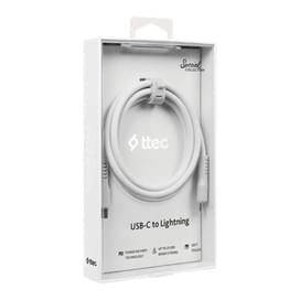 Ttec USB-C - USB-C 60W PD/QC Fast Charging/Data Cable, 120cm, ақ түсті кабелі (2DK59B) фото