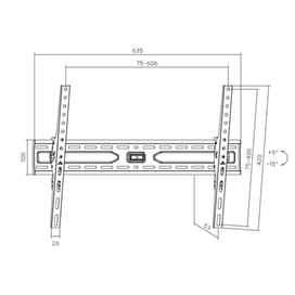 Кронштейн для ТВ и мониторов Brateck 37"-86" KL36-46T, макс.нагр 45 кг, уг.накл.15°, Black фото