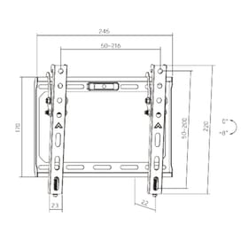Кронштейн для ТВ и мониторов Brateck 13"-43" KL37-22T, макс.нагр 45 кг, уг.накл.8°, Black фото
