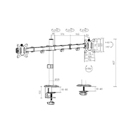 2 мониторға арналған кронштейн, газлифтісі бар 17"-32" XG (XG MG-1732D) фото