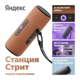 Умная колонка Яндекс Станция Стрит, с Алисой, Оранжевый (YNDX-00030ORG) фото
